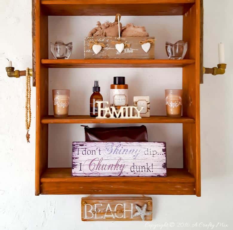 I'm plumb crazy about these candle holders. They're made from plumbing bits and are super easy to make. #PipeCandleHolders #ACraftyMix #EasyDecor #UpcycledDecor