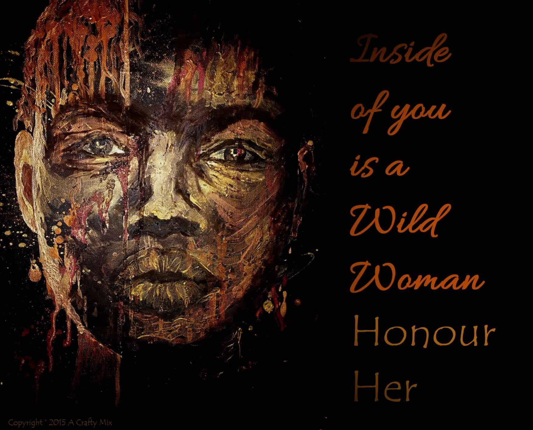 Mixed media oil and acrylic on canvas - Wild Woman