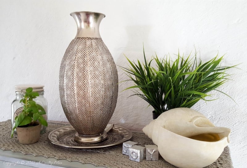 How to turn an inexpensive metal urn into a beautiful Moroccan styled night light. Easy to follow tutorial #ACraftyMix