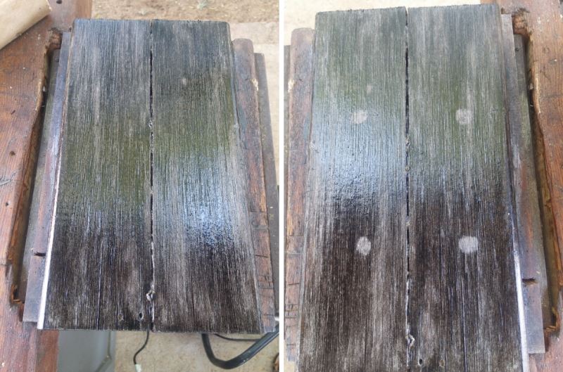 Stain and seal the wood and mark where the bath should go