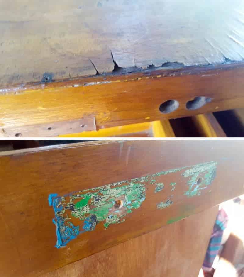 The fishing tackle box needed a good cleaning and sanding first
