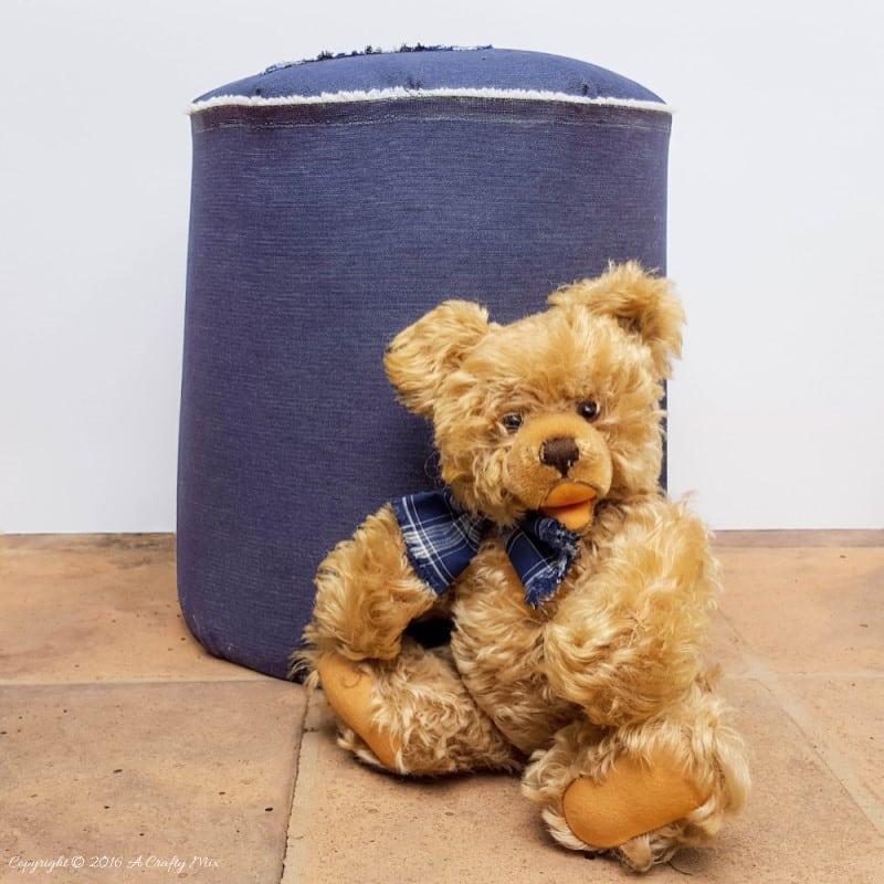 If you have a whole bunch of plastic bottles, don't throw them out until you see this upcycling tutorial. We'll show you how easy it is to repurpose them and make a no-sew pouffe or ottoman. #ACraftyMix