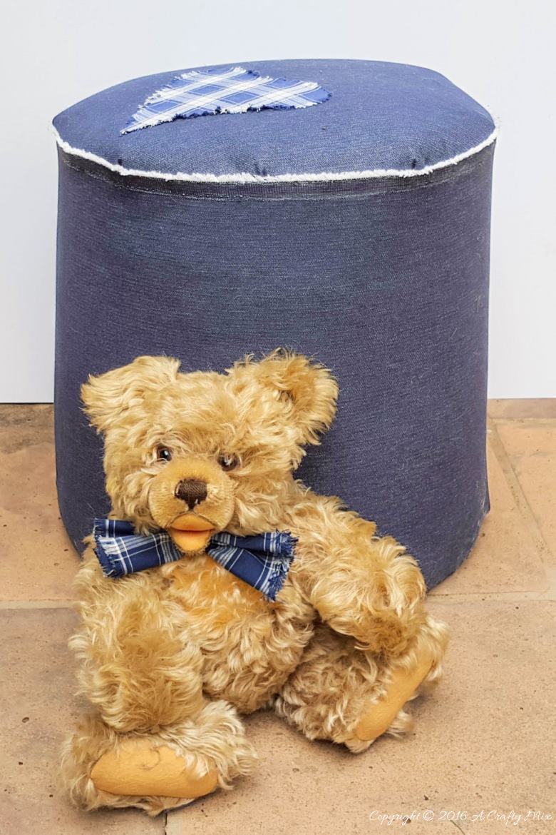 If you have a whole bunch of plastic bottles, don't throw them out until you see this upcycling tutorial. We'll show you how easy it is to repurpose them and make a no-sew pouffe or ottoman. #ACraftyMix
