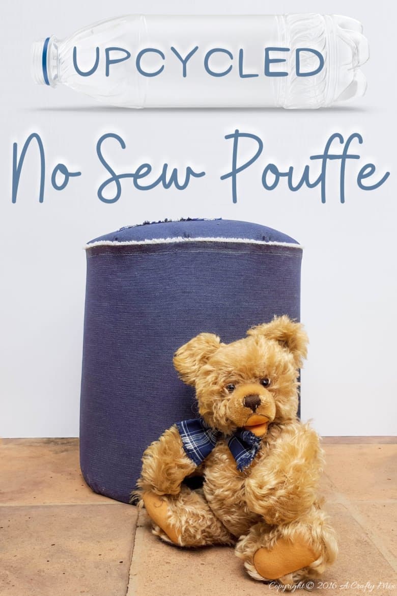 If you have a whole bunch of plastic bottles, don't throw them out until you see this upcycling tutorial. We'll show you how easy it is to repurpose them and make a no-sew pouffe or ottoman. #ACraftyMix