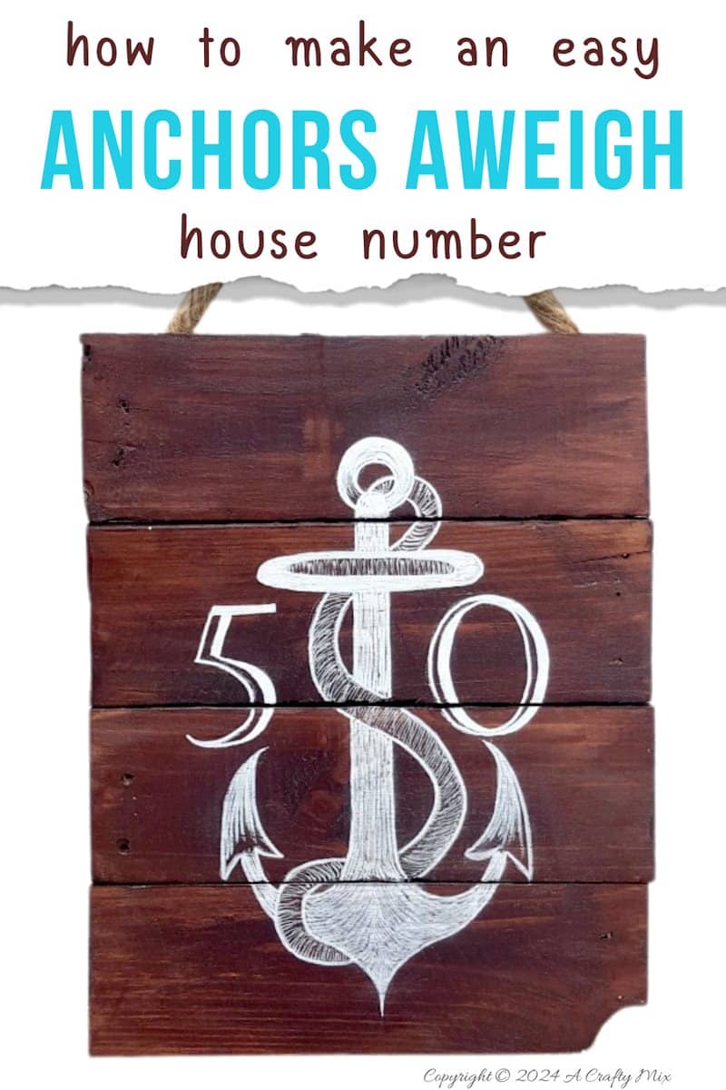 Easy to make Anchors Aweigh House number using pallets