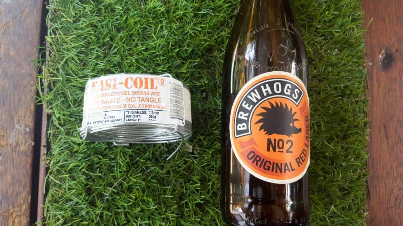 To make the bedsprings you need a bottle and some wire