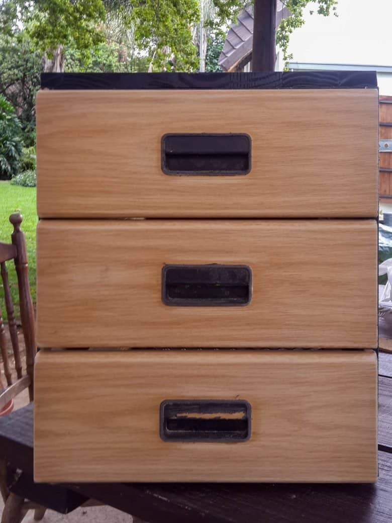 A boring chest of drawers gets a beautiful makeover