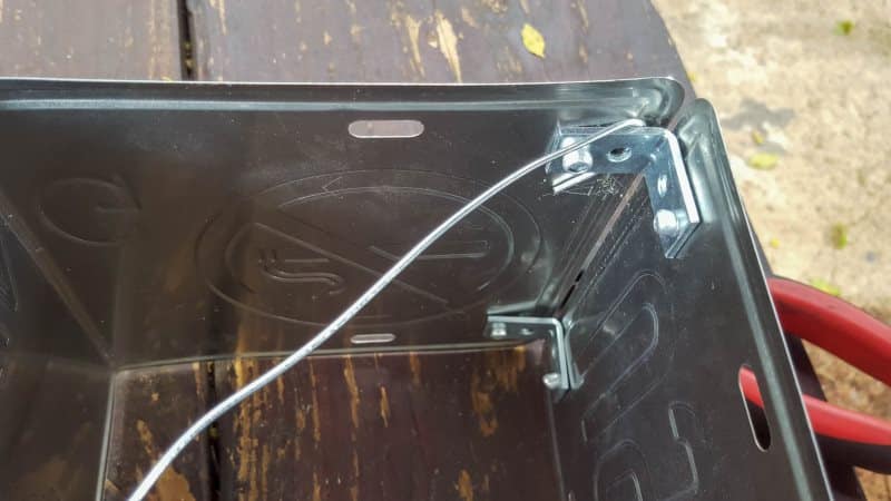 Wrap the wire around the l-shaped brackets