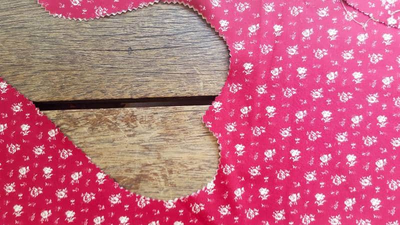 Cut the heart shapes out with pinking shears to prevent fraying