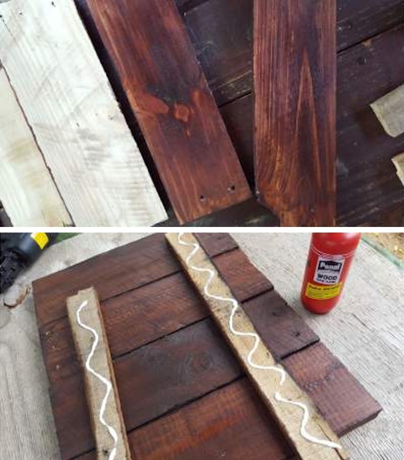 Putting it all together by gluing and screw the wood panels