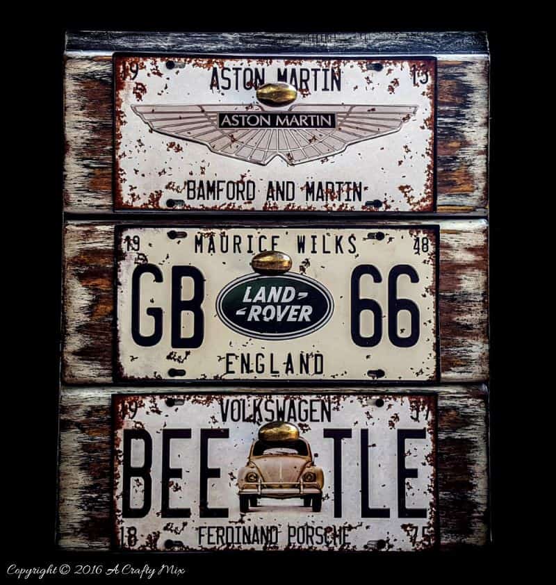 With the help of a few license plates and paint you can revamp office storage into something special. Get the tutorial here. #ACraftyMix #Officefurniture #HomeDecor