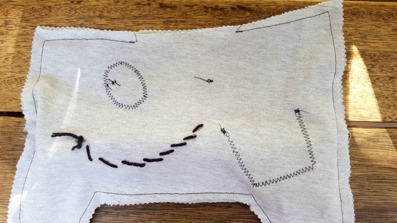 Sew around the edges of the Momster leaving a gap at the top of the head