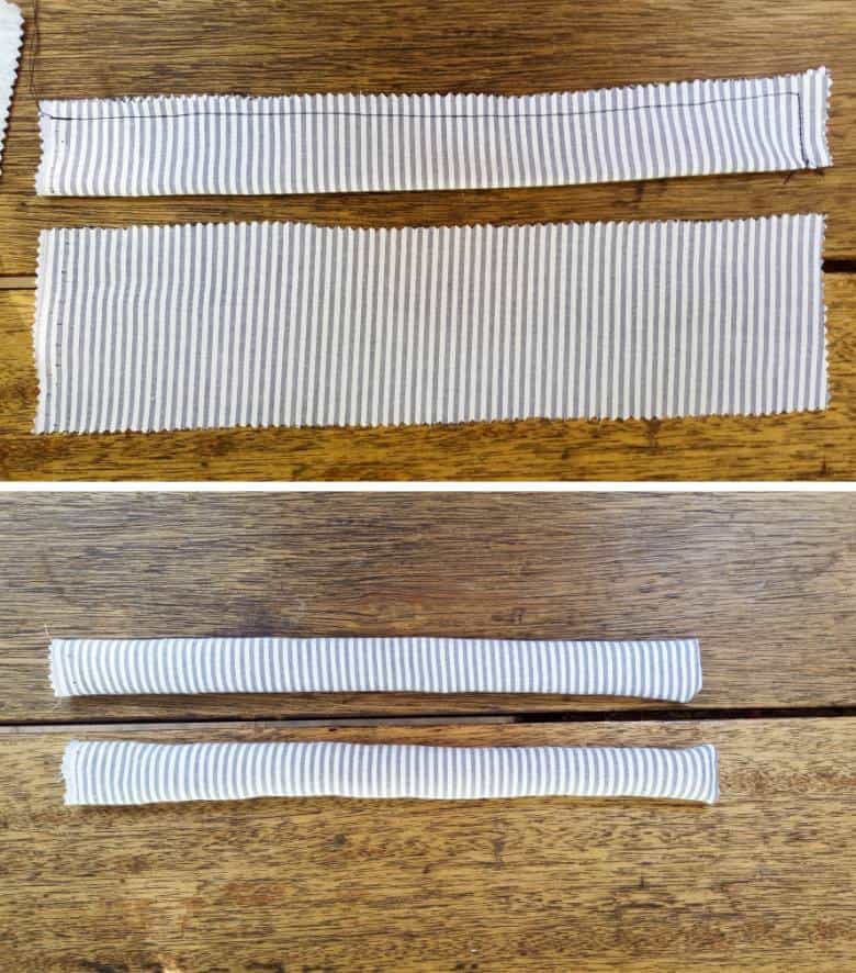 Sew along the edges of the arms and flip