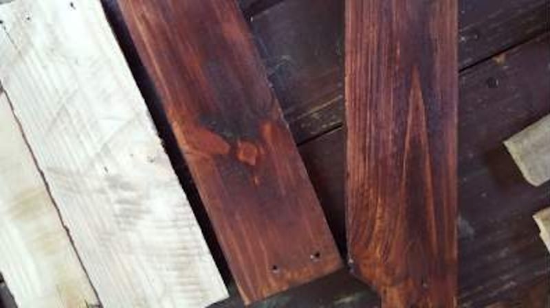 Stain the wood with a gorgeous deep walnut colour