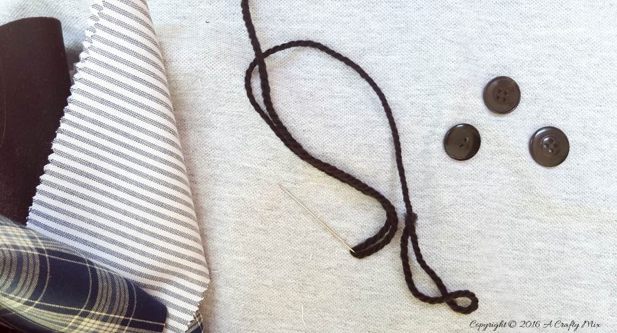 To make a Momster you'll need scrap fabric, thread, buttons, wool and batting