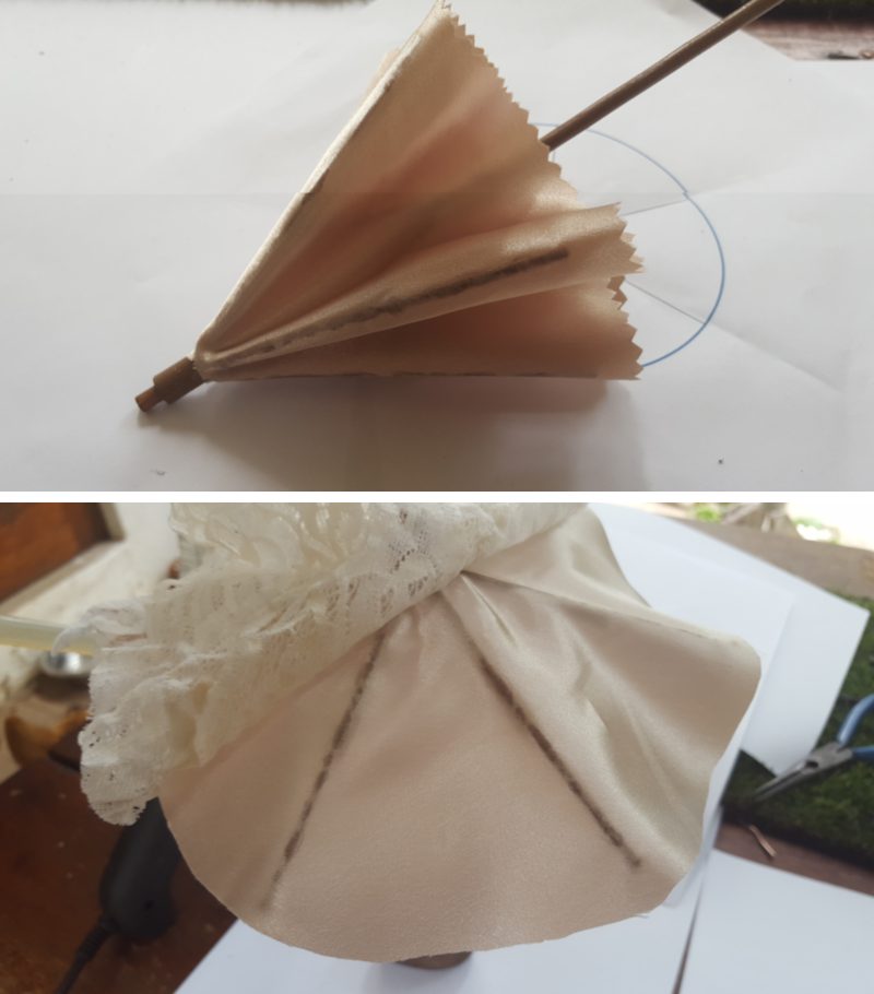 Disguise the glue stain with lace