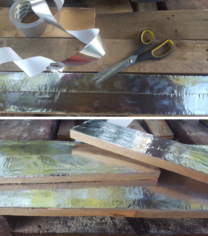 Cover the pallets with aluminium tape
