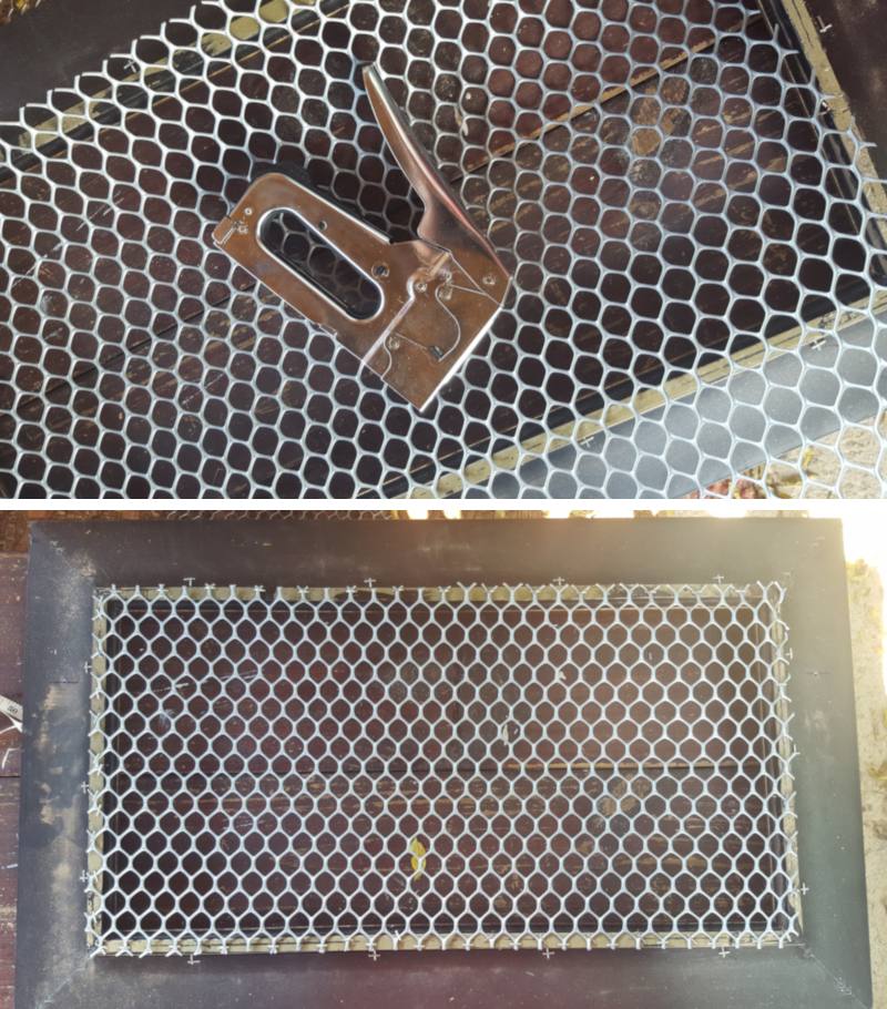 Attached the wire mesh using a staple gun