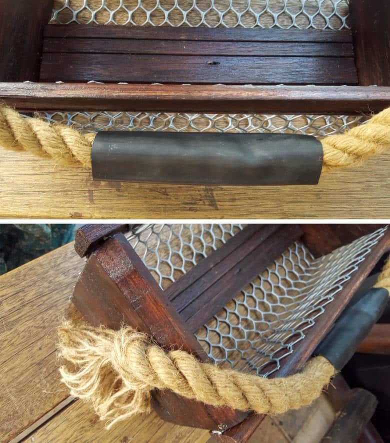 Slip the bicycle tube inner over the sisal rope