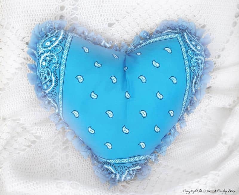 No Sew Bandana Heart Pillow
