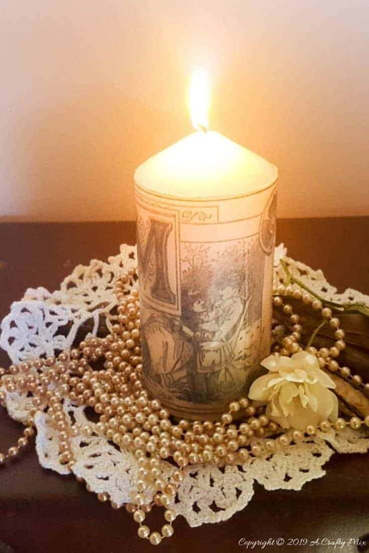 How to customise a candle for that special person your life. Easy craft tutorial with step by step instructions #easycraft #candle #mothersday #giftidea #acraftymix #crafttutorial