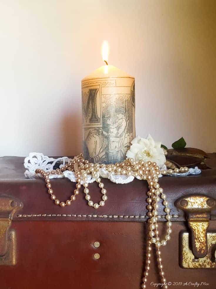 How to customise a candle for that special person your life. Easy craft tutorial with step by step instructions #easycraft #candle #mothersday #giftidea #acraftymix #crafttutorial
