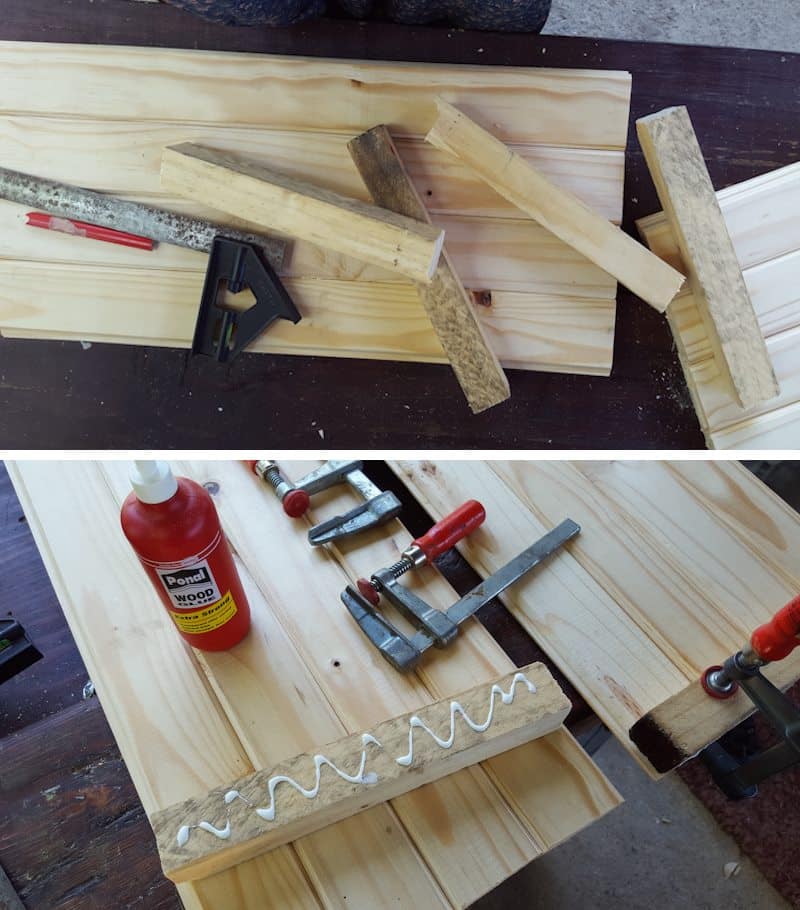 Use wood glue and screws to put the board together
