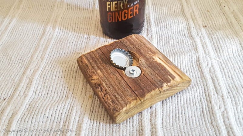 Easy Father's Day DIY gift idea - Custom coaster with a twist that double up as bottle openers. #giftidea #fathersday #ACraftyMix #palletrepurpose