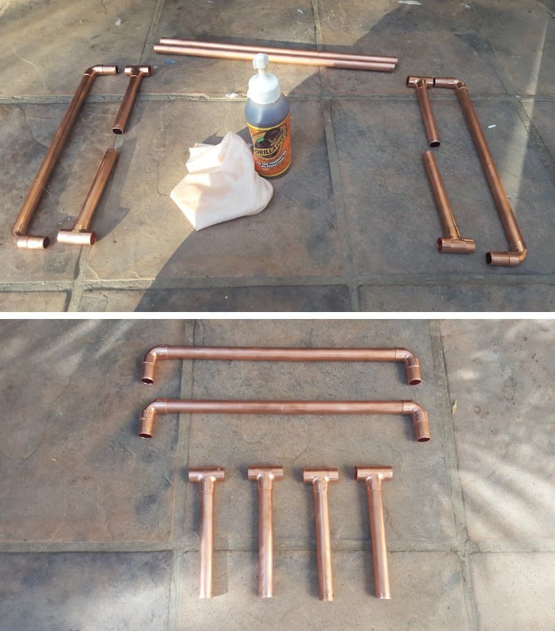 Repurpose an old sweater and copper pipes into a DIY bed for your purr babies. It's quick and easy to do, and a great way to recycle an those old sweaters! Your kitties will love it. #DIYCatBed #DIYPets #DIYHome #PetFriendly