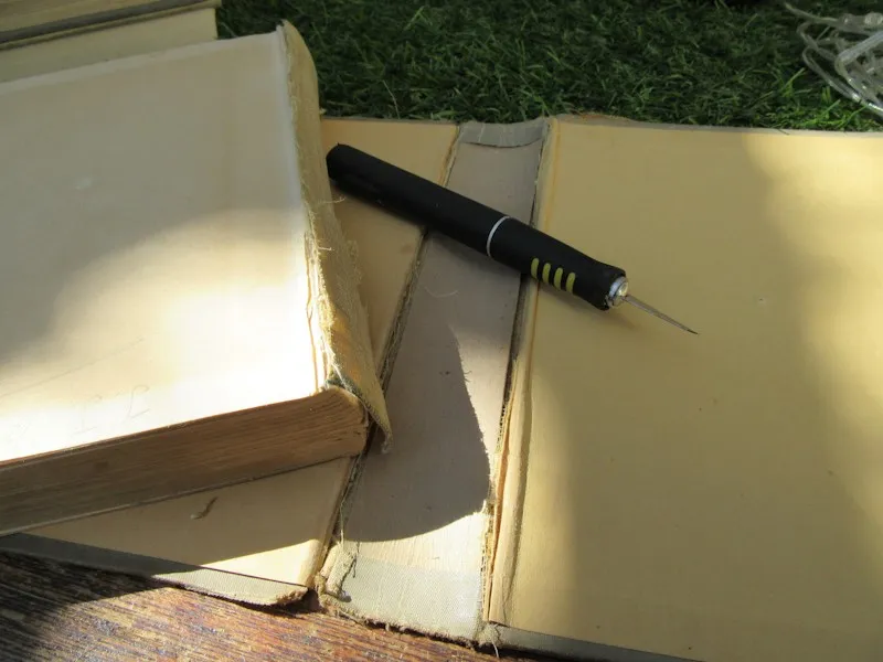 A view of the book after the pages have been cut away
