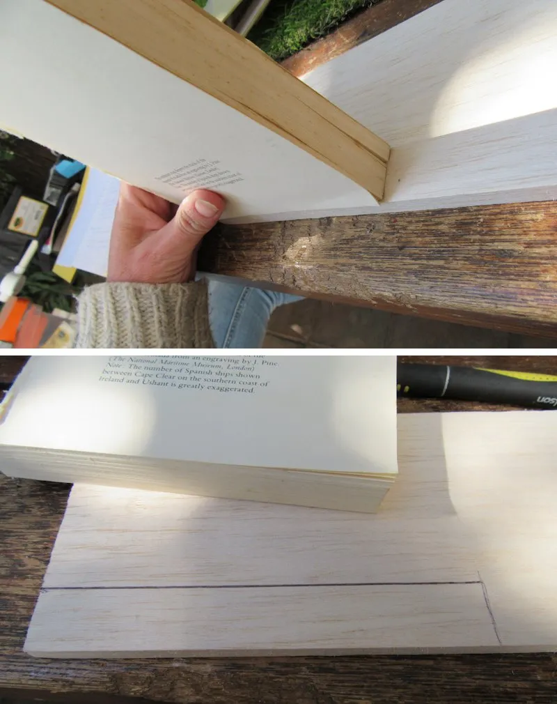 Use the pages as a template for the knife block