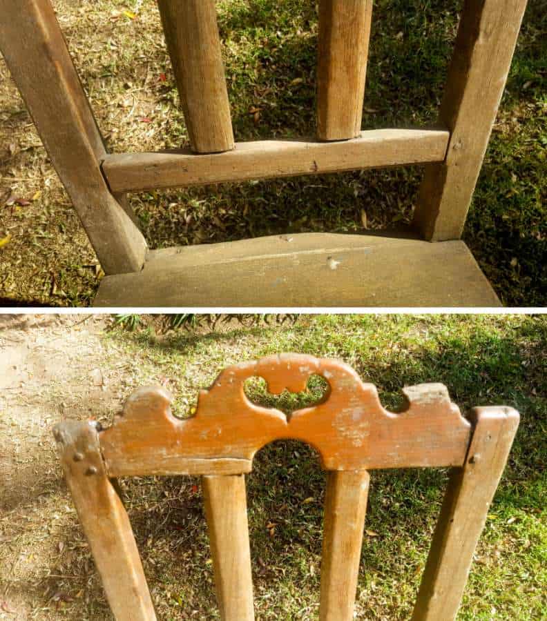 A dirty and neglected chair in need of some gypsy love