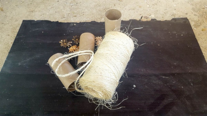 Pods, Toilet Rolls and String can be used to make some lovely fall inspired napkin rings
