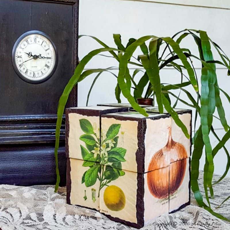 How to make a 3D Block puzzle from scrap wood. Fun, easy and customizable to suit any decor style. #DIYPuzzle #DIYDecor #PalletProjects #ACraftyMix #WoodOffCuts