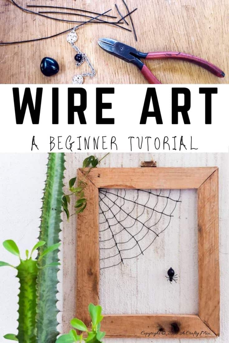 If you're looking for a beginner wire art tutorial, you'll love this easy step-by-step lesson that shows you how to make Matilda the spider and her web. #wireart #DIYTutorial #spiderwebcrafts #ACraftyMix #EasyWireArt