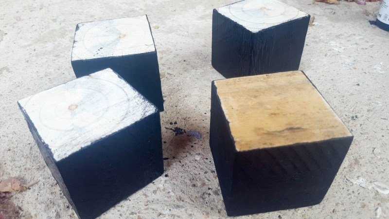 Paint all sides of the square blocks in a color of your choice