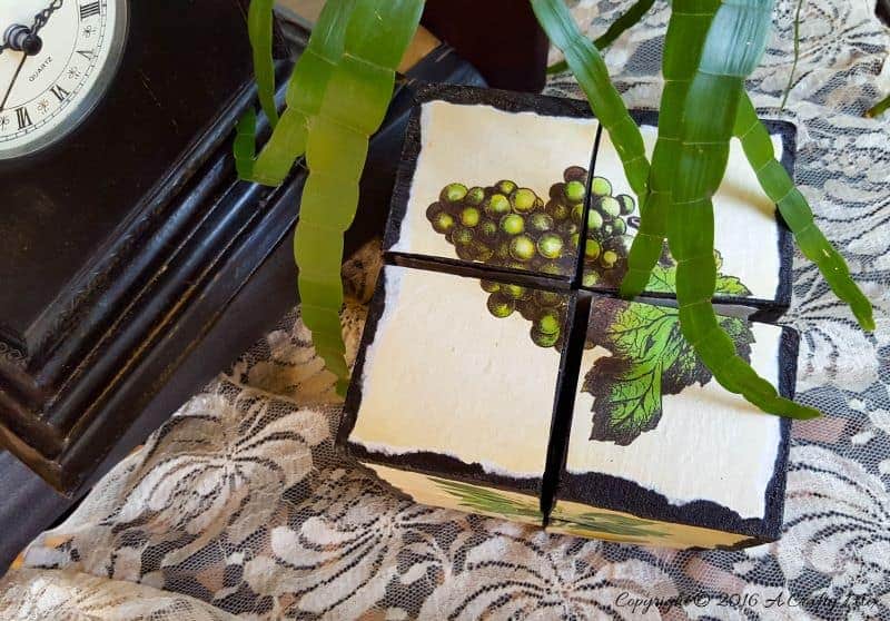 How to make a 3D Block puzzle from scrap wood. Fun, easy and customizable to suit any decor style. #DIYPuzzle #DIYDecor #PalletProjects #ACraftyMix #WoodOffCuts