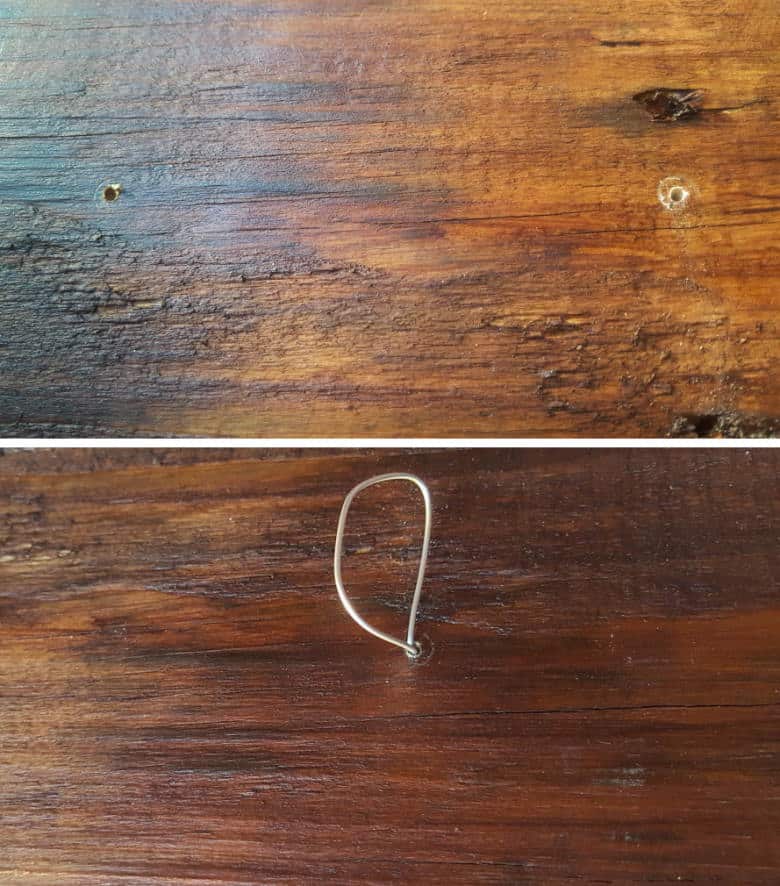 Thread wire through the hole