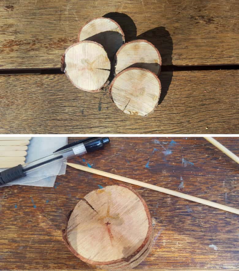 Use branch slices to make the wheels