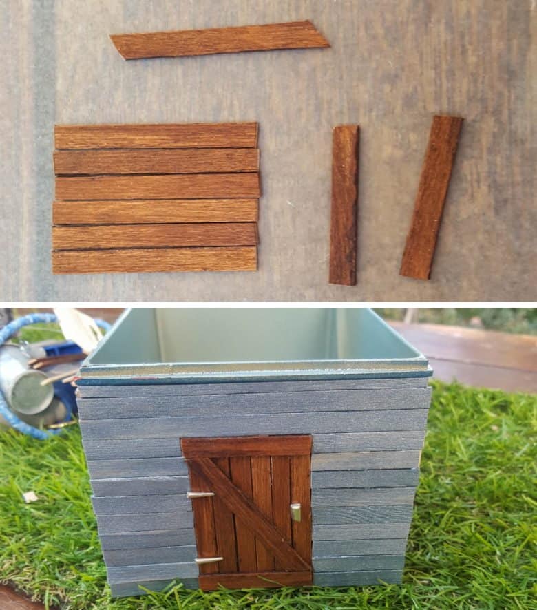 Use ice-cream or popsicle sticks to make a little door
