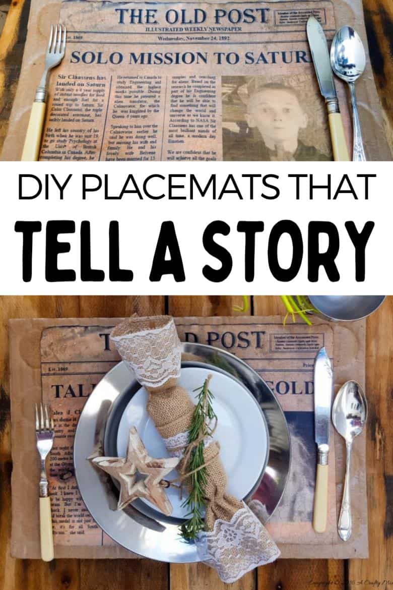 Make your guest feel extra special with these fun DIY lead story custom placemats. They're budget-friendly and easy to customise. #DIYPlacemats #ACraftyMix #RecycledBoxes