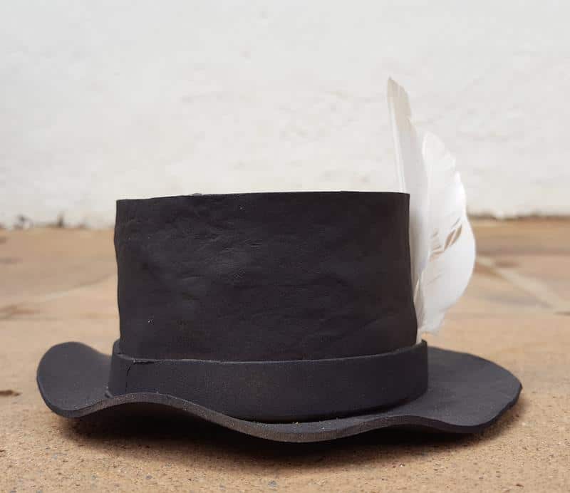 Craft foam top hat and feather
