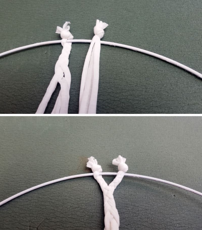 Braid the strands together to form branches