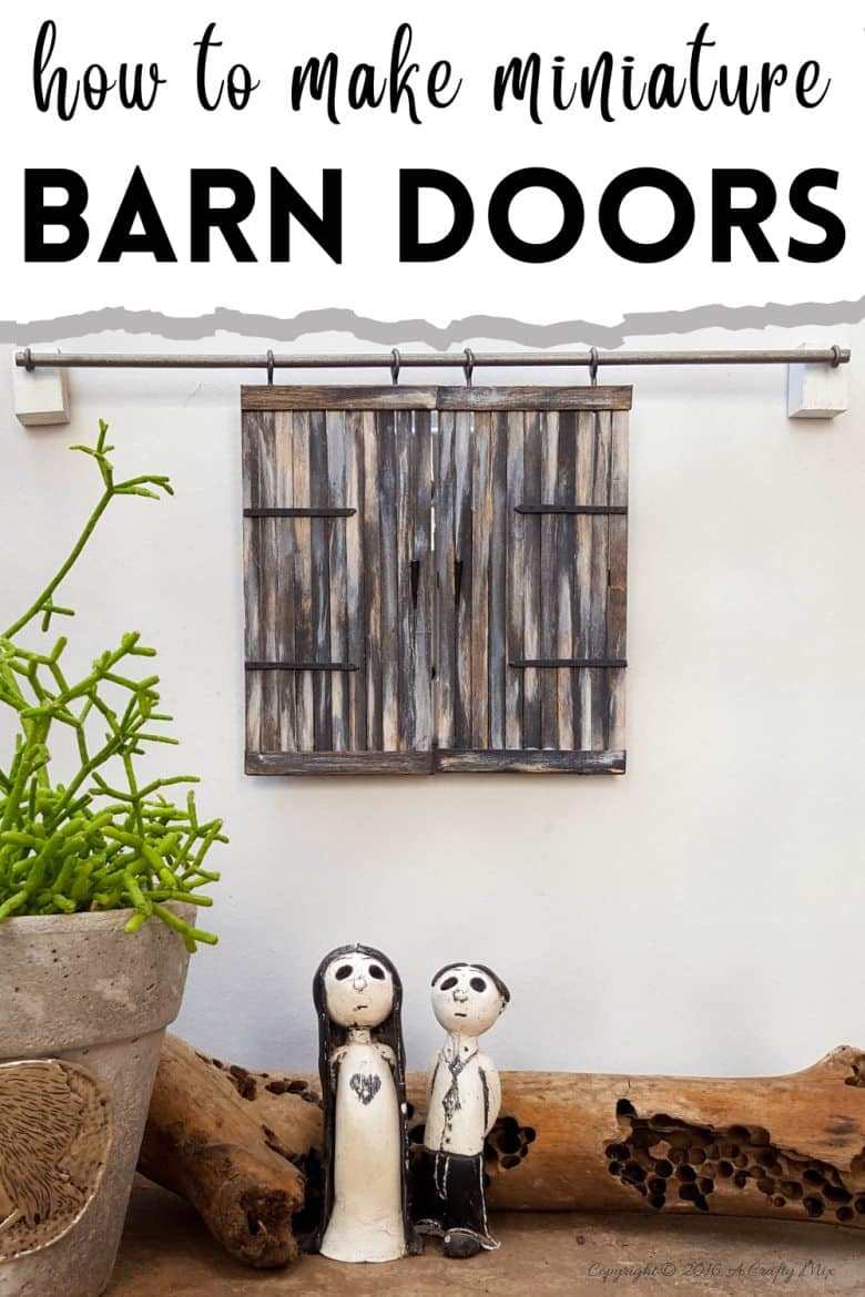 Make these adorable miniature barn doors to cover plugs. Or just hang them on the wall for a fun decor item. Quick and easy to make you can get the fill tutorial at acraftymix.com