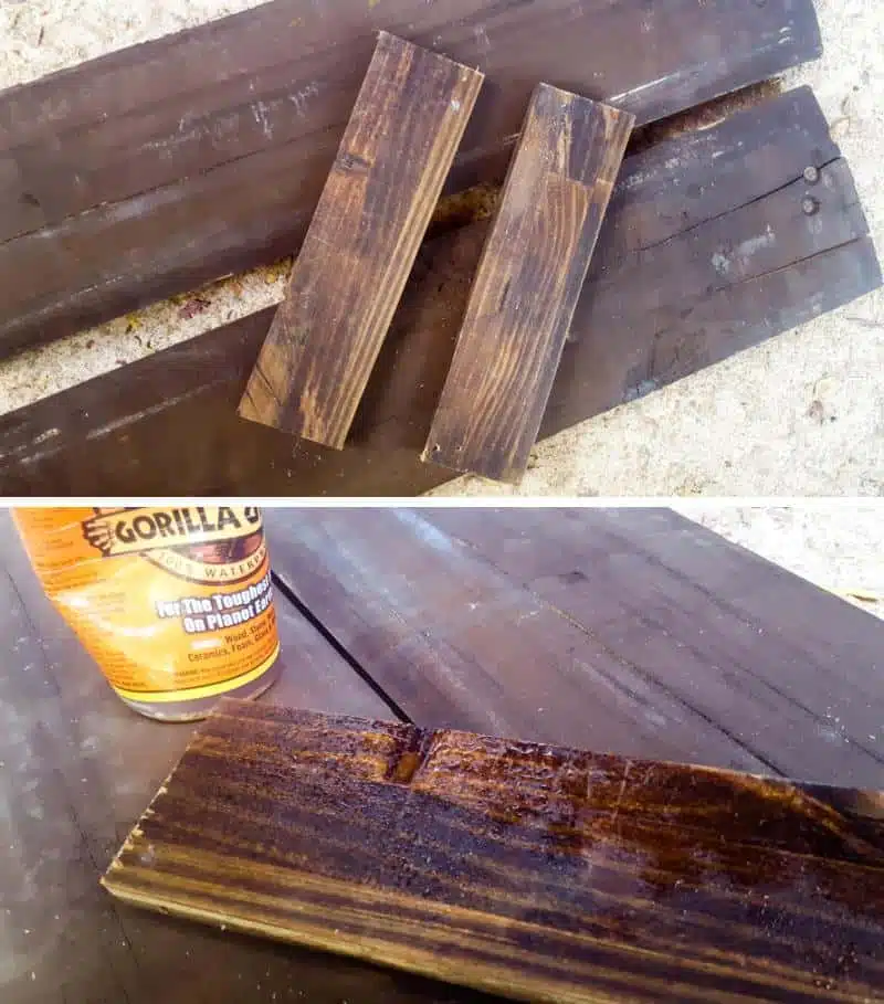 Use two wooden planks to straighten the warped lid