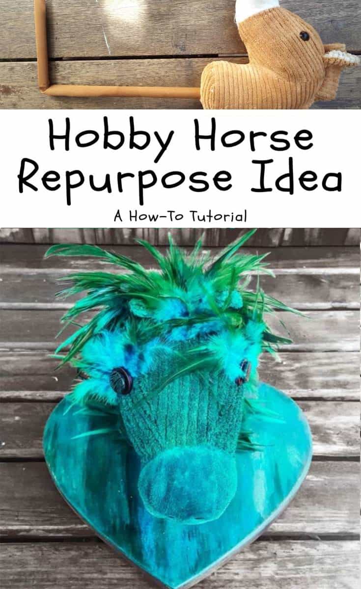 How to repurpose an old hobby horse and create unique wall decor with Unicorn SPiT #UnicornSPiT #ACraftyMix #WallDecor #RepurposeIdeas #WallDecor
