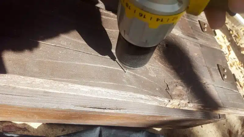 Drill a pilot hole for the screw