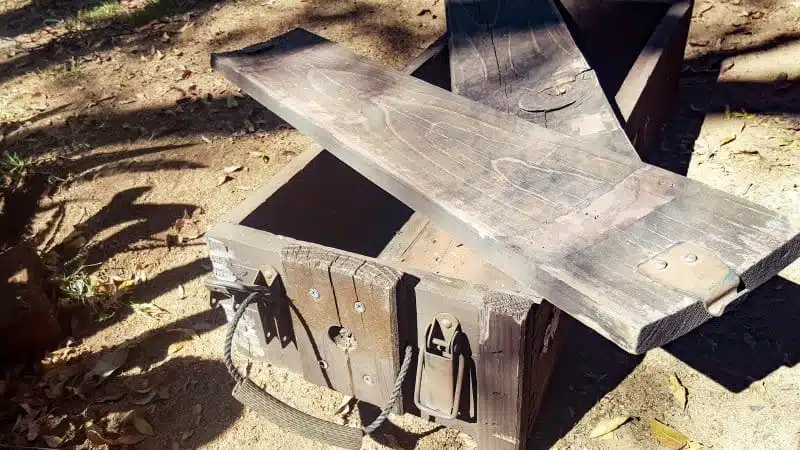 An old ammo box with a buckled lid