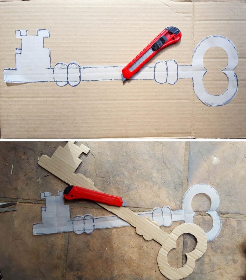 Use a sharp craft knife to cut out a cardboard template