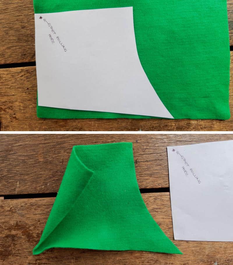 Use the free pattern included in this tutorial to cut the Leprechaun's hat